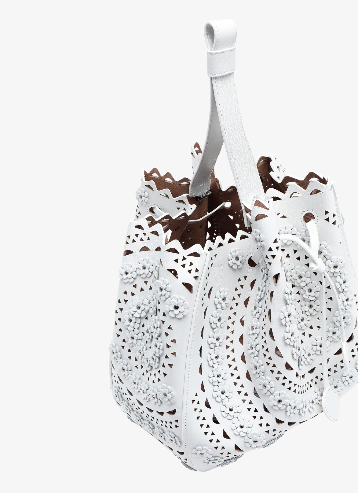 ROSE-MARIE STRA CUIR LUX NEW VIENNE FLEUR OPTICAL WHITE ALAÏA WHITE  ROSE-MARIE STRA CUIR LUX NEW VIENNE FLEUR OPTICAL WHITE